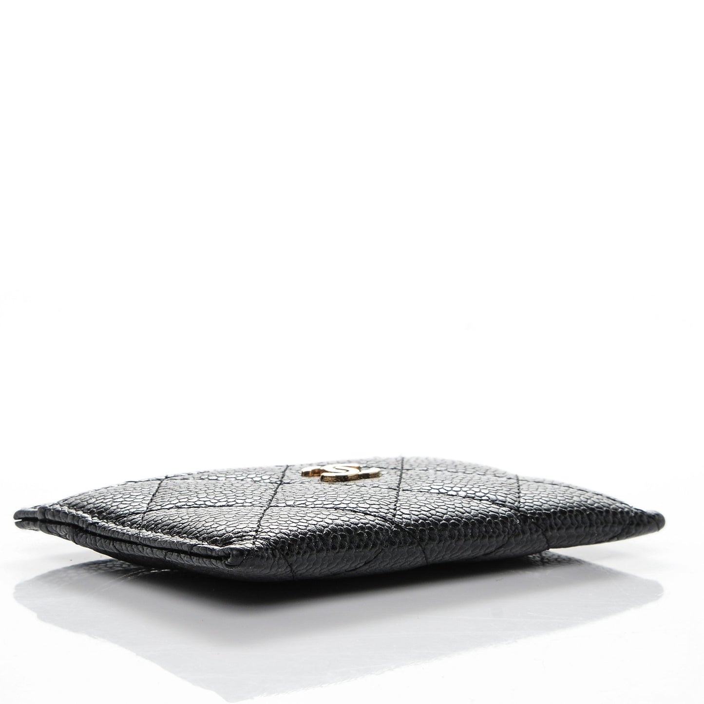 Caviar Quilted Card Holder Black