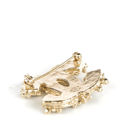 Chanel Enamel Crystal CC Brooch Black Gold 3 of 4