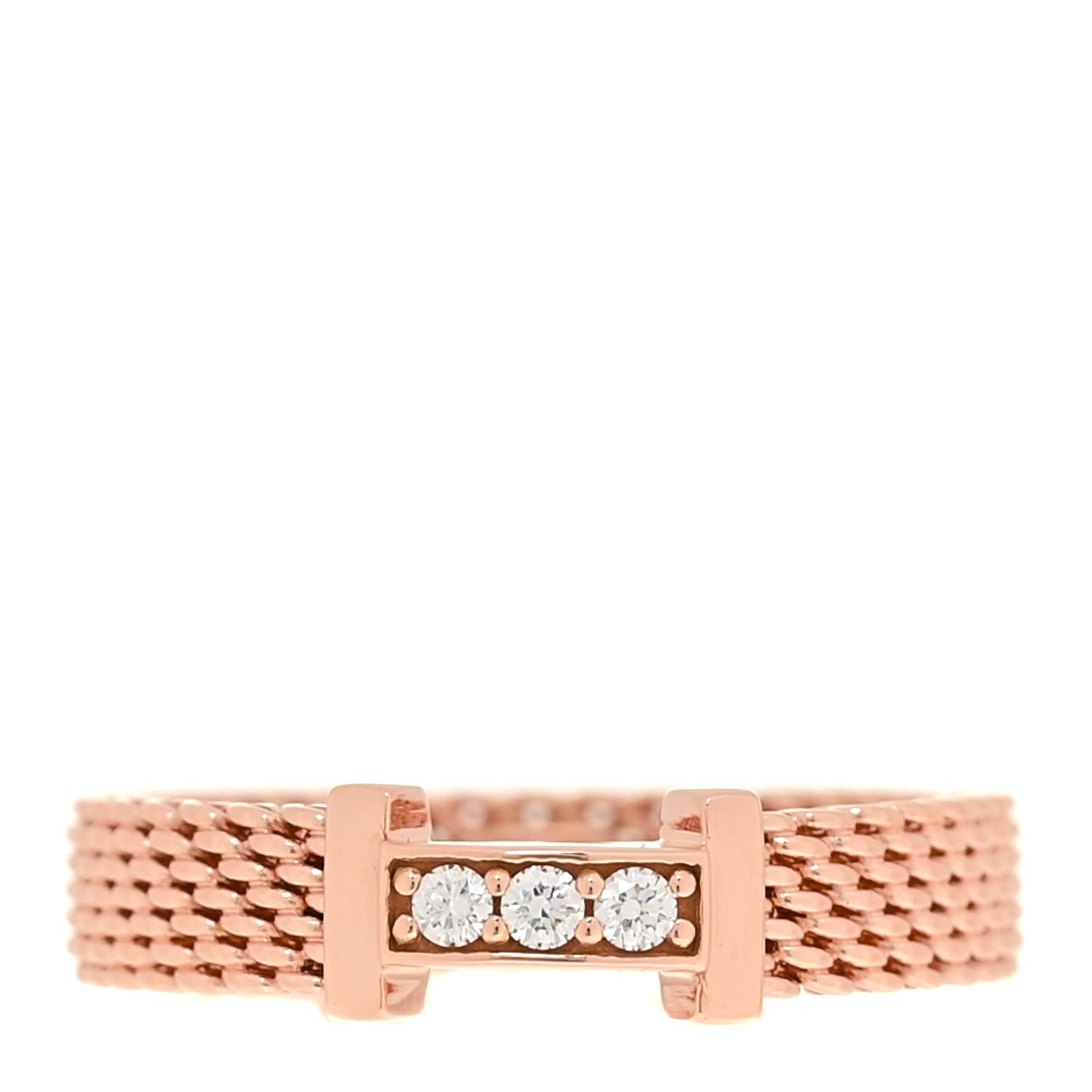Tiffany 18K Rose Gold Diamond Narrow Somerset Ring 48 4.5 1 of 5