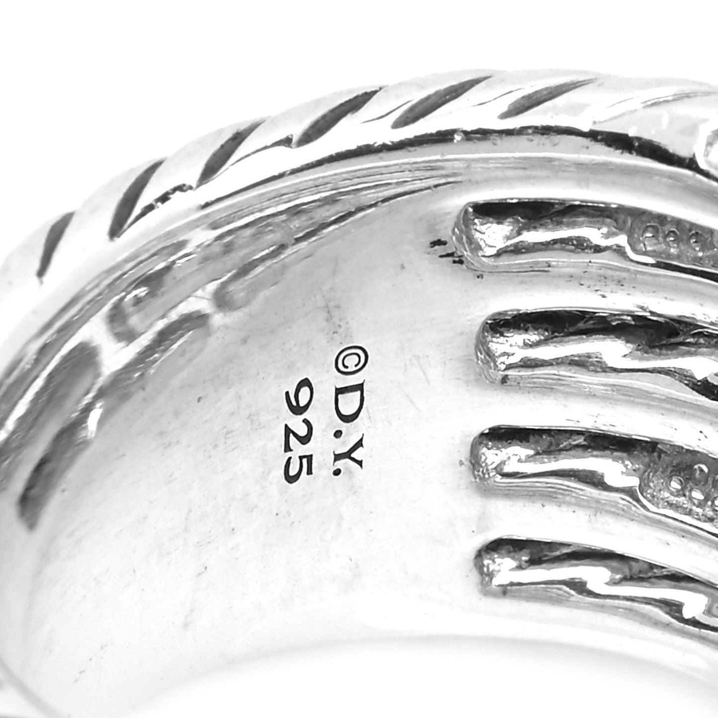 Sterling Silver Diamond Willow Five Row Ring 52 6
