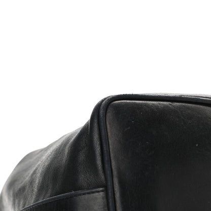 Chanel Lambskin CC Stitched Drawstring Bucket Bag Black 11 of 13