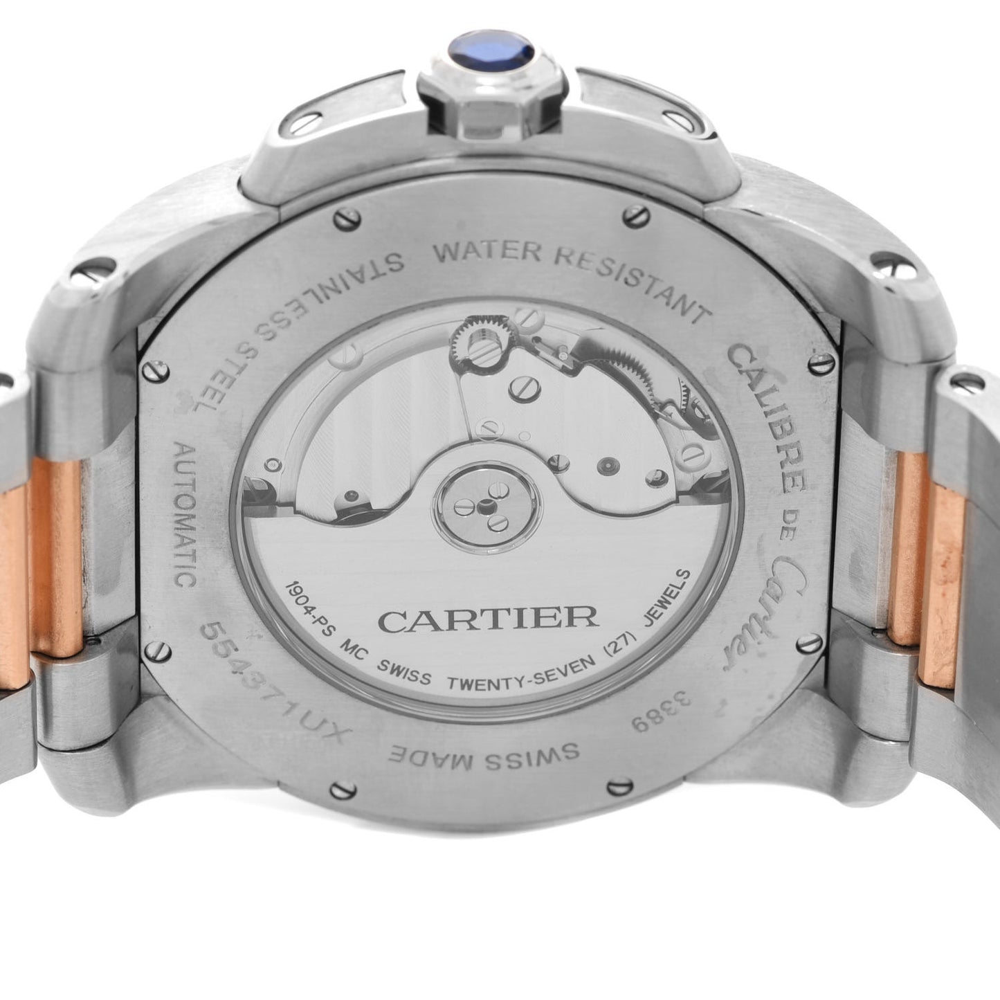 Stainless Steel 18K Pink Gold 42mm Calibre de Cartier Automatic Watch