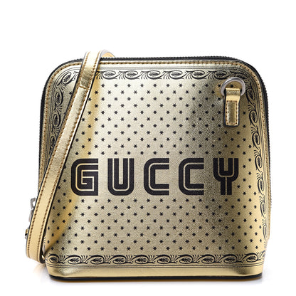 Gucci X SEGA Calfskin GUCCY Stars Mini Dome Shoulder Bag Gold 1 of 9