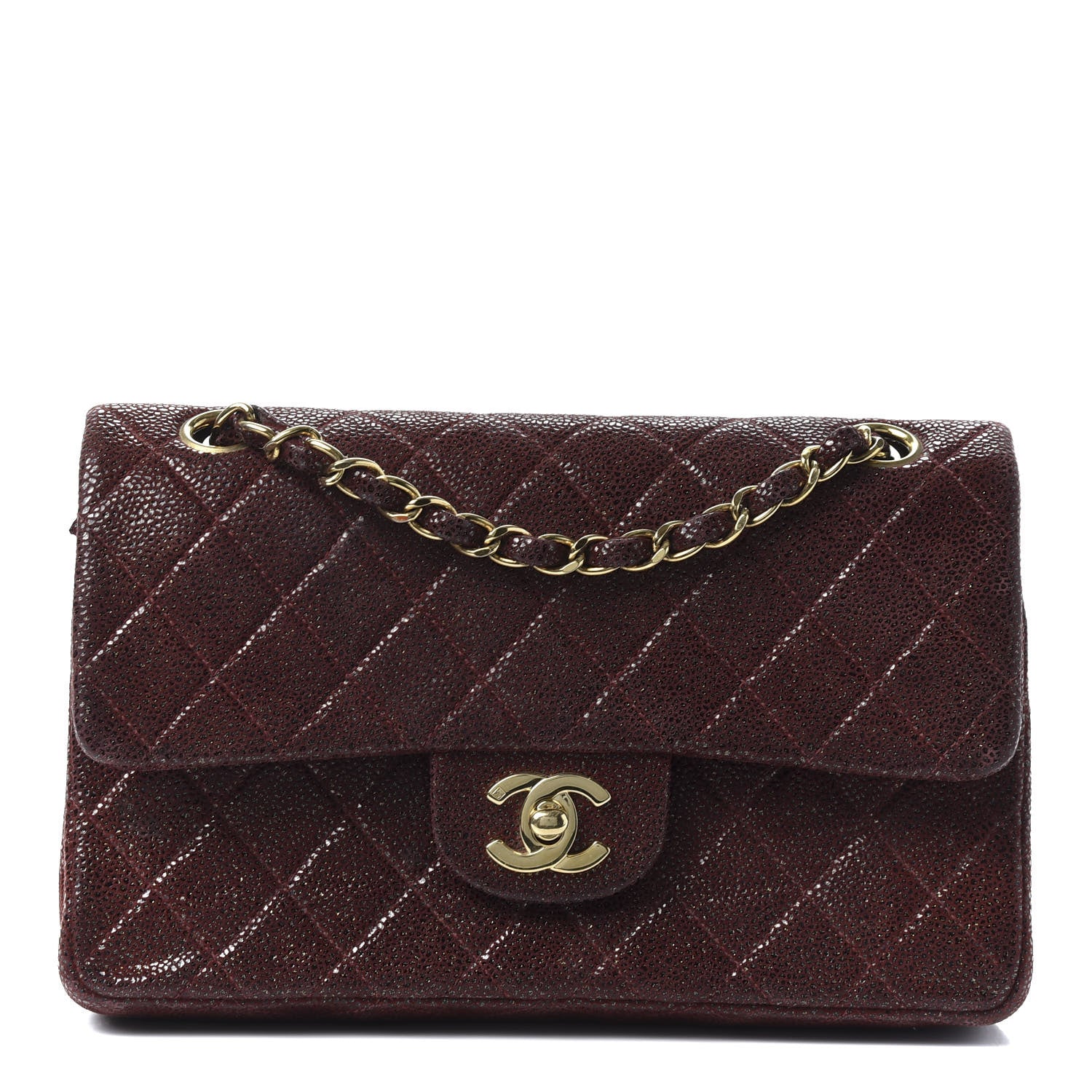 Chanel Iridescent Caviar Quilted Medium Double Flap Burgundy 1 of 9