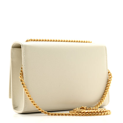 Saint Laurent Grain De Poudre Small Classic Monogram Kate Satchel Crema Soft 3 of 11