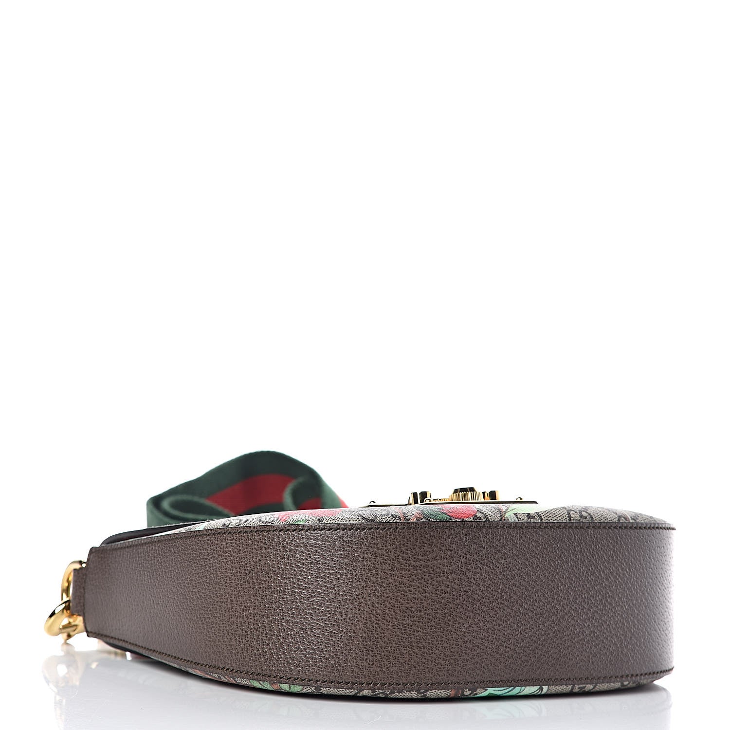 Gucci GG Supreme Monogram Tian Web Medium Padlock Messenger Shoulder Bag Beige Multicolor New Acero 4 of 10