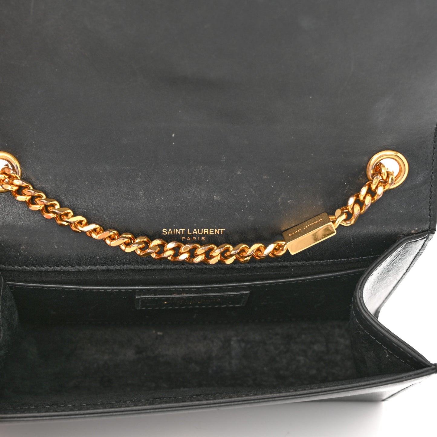 Calfskin Small Classic Monogram Kate Tassel Satchel Black