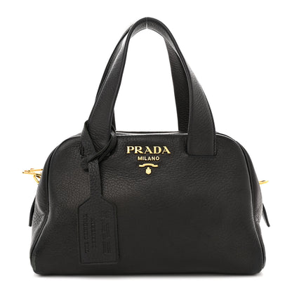Prada Cervo Deerskin Tote Black 1 of 11
