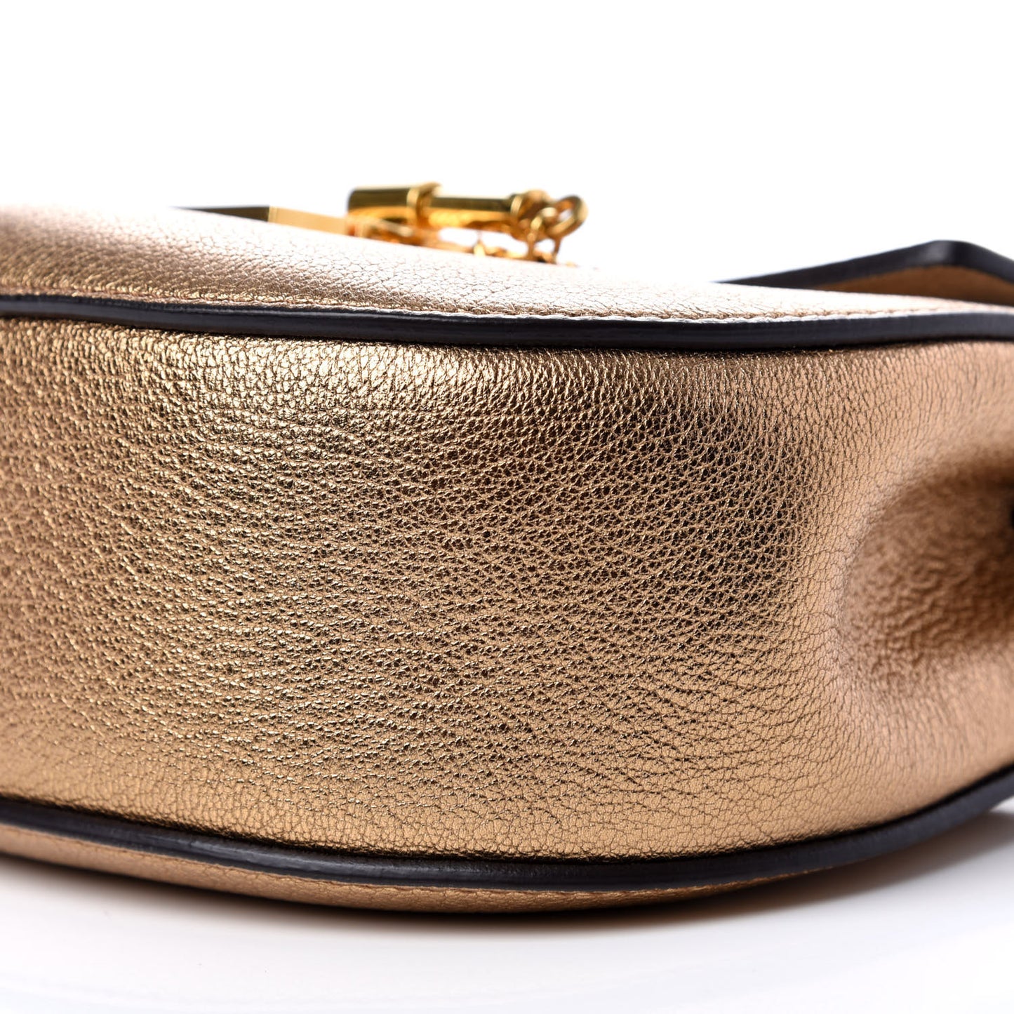 Metallic Goatskin Mini Drew Shoulder Bag Gold