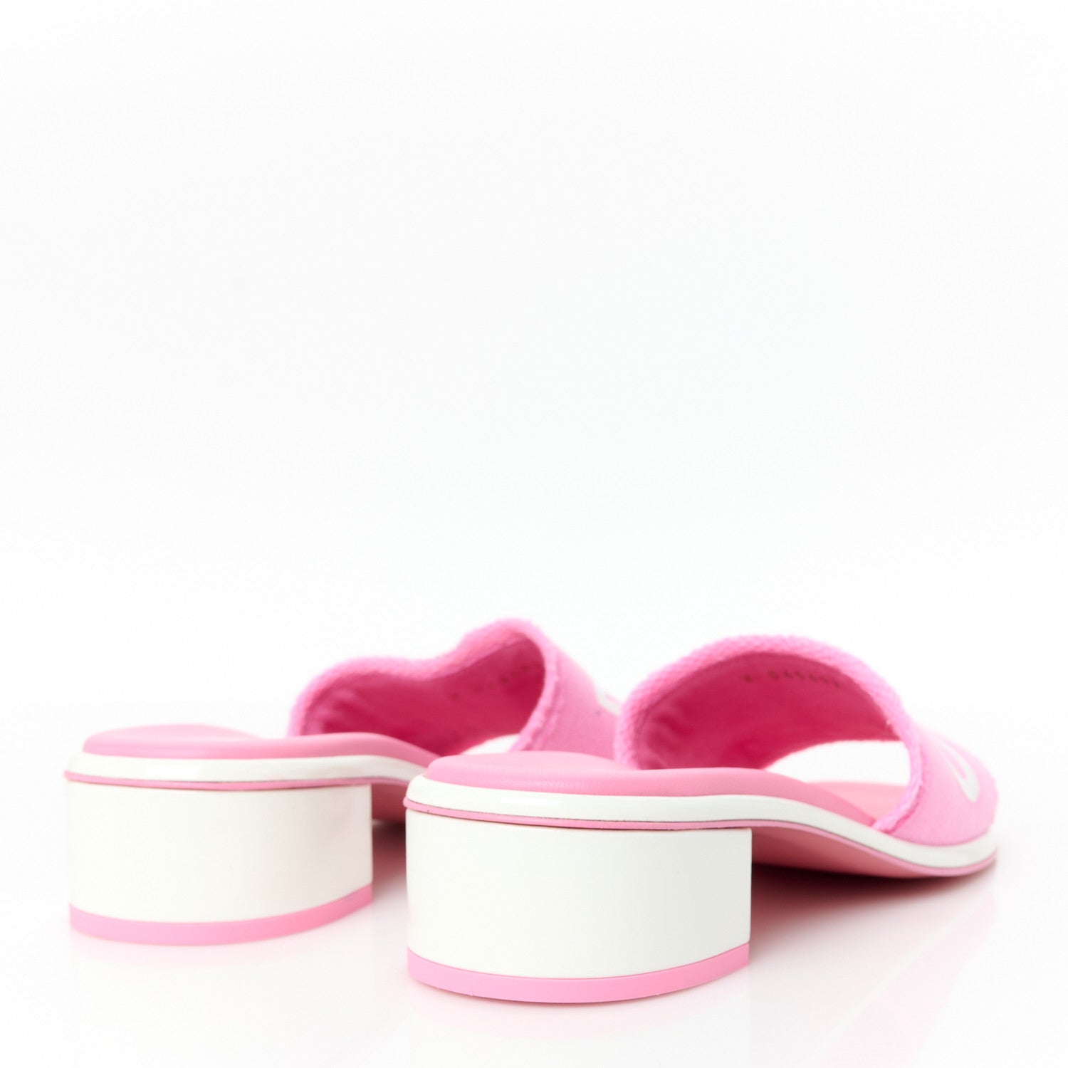 Chanel Cotton Logo Mule Sandals 36.5 Pink White 4 of 8
