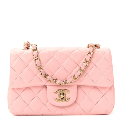 Chanel Lambskin Quilted Mini Rectangular Flap Light Pink 1 of 11