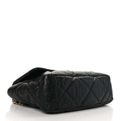 Chanel Goatskin Quilted Maxi Chanel 19 Flap Black 4 of 9
