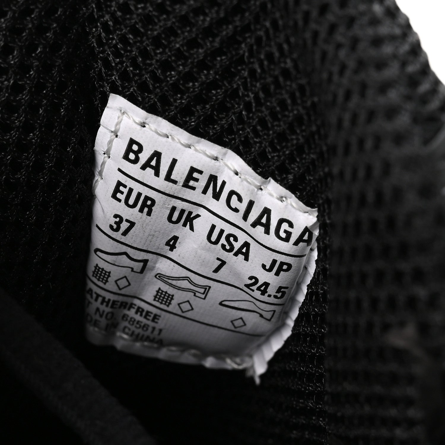 Balenciaga Mesh Nylon Mens Monocolor Bouncer Sneakers 37 Black 7 of 8