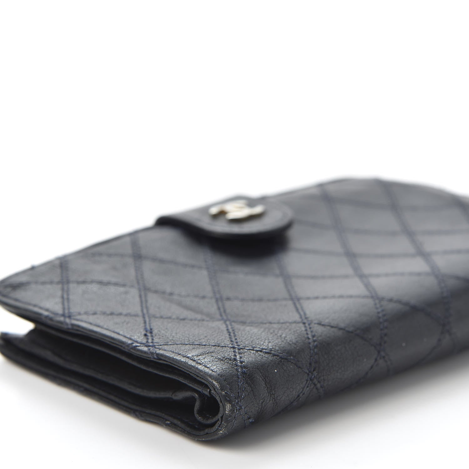 Chanel Lambskin Diamond Stitched French Wallet Black 5 of 9