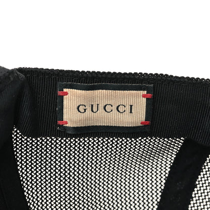Gucci Calfskin Mesh GG Tennis Embossed Gary Baseball Hat L Black 8 of 9