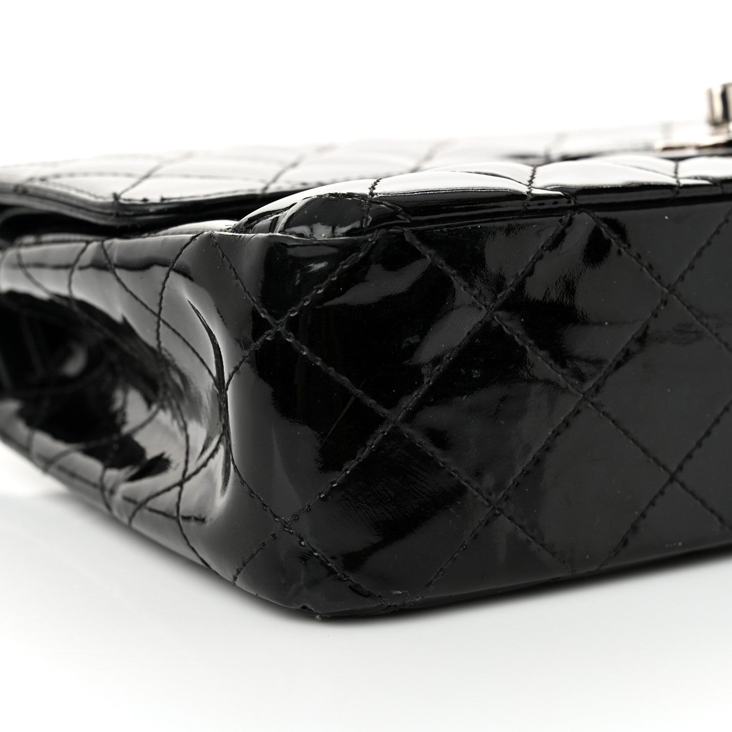 Chanel Patent Quilted Medium Double Flap Black 9 of 14