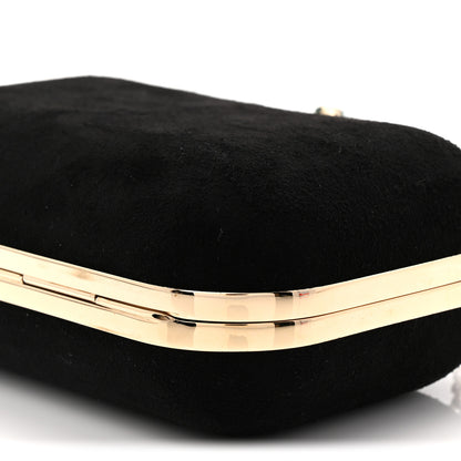 Jimmy Choo Suede Crystal Snake Cloud Clutch Black 9 of 9