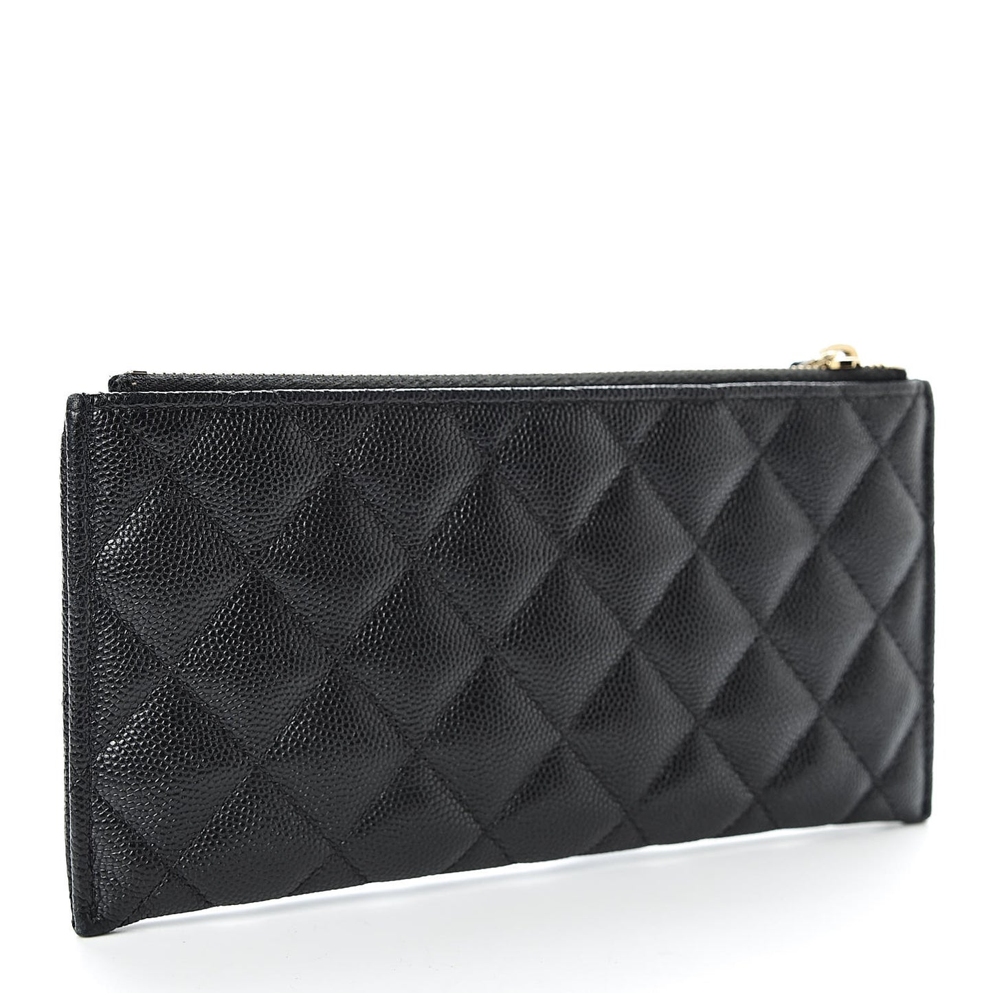 Caviar Quilted Classic Zip Pouch Black