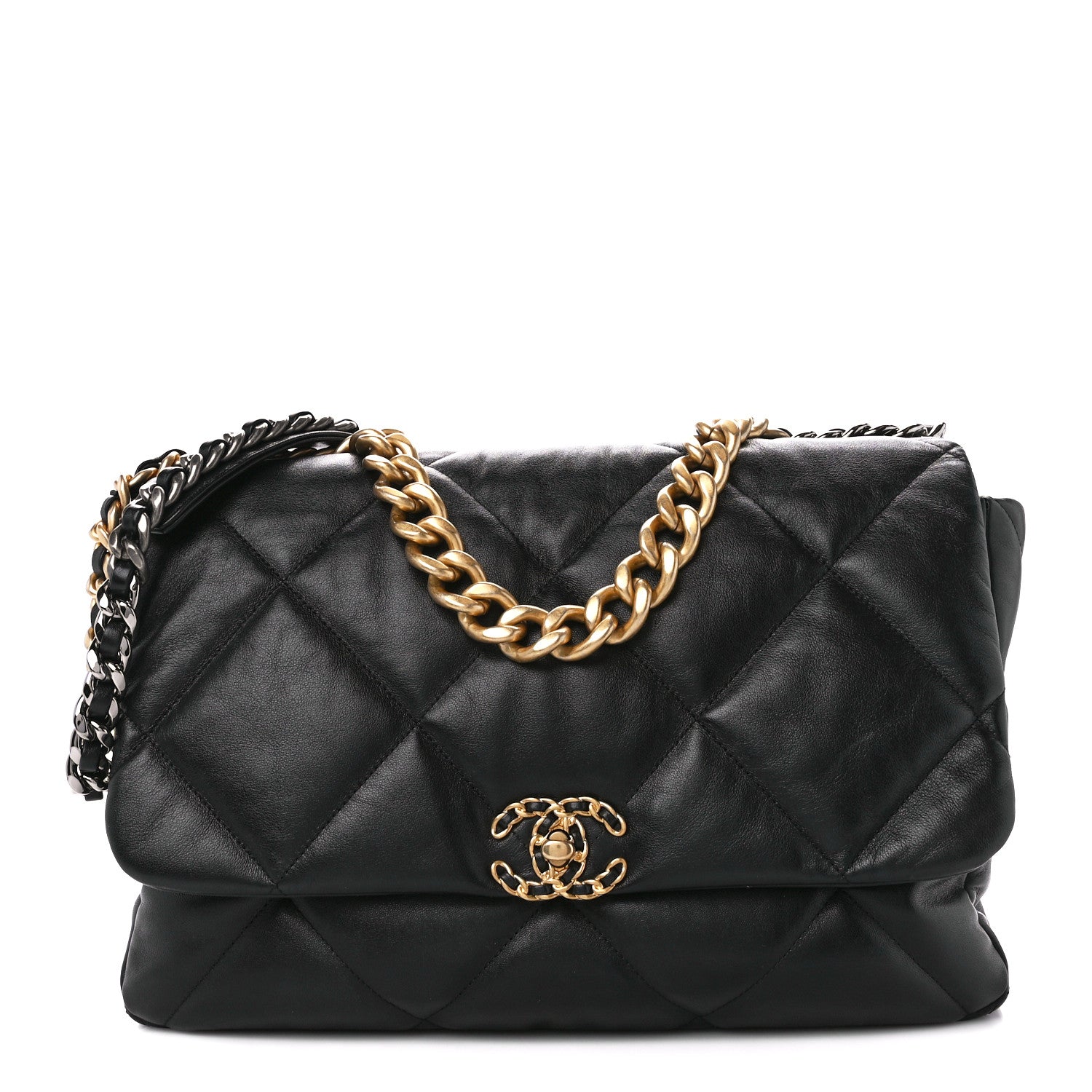Chanel Goatskin Quilted Maxi Chanel 19 Flap Black 1 of 9