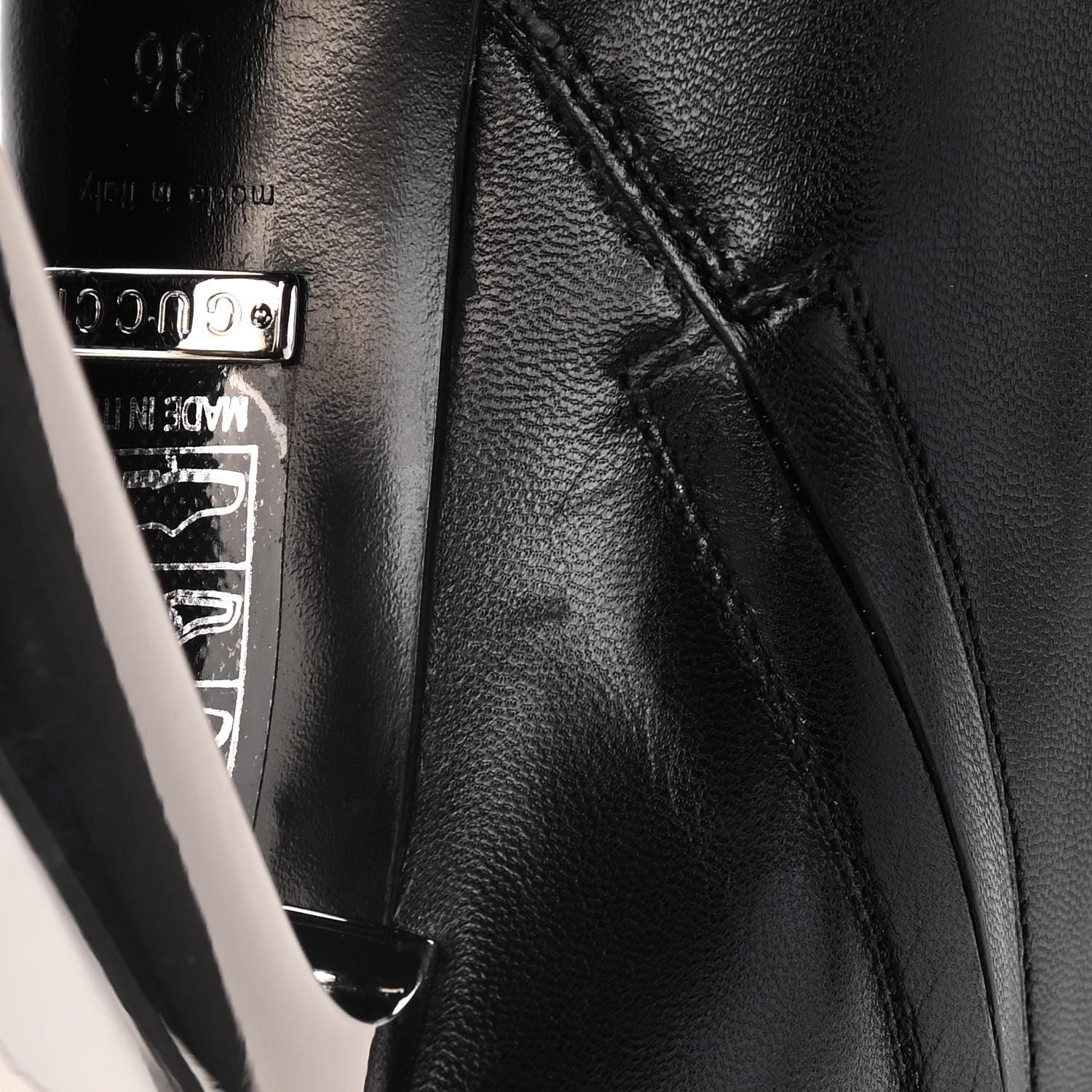 Gucci Malaga Kid Chrome Ankle Boots 36 Black 12 of 14