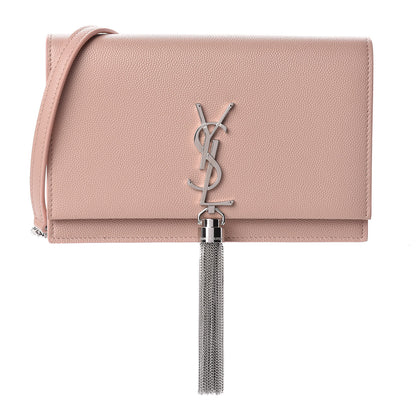 Saint Laurent Grain De Poudre Classic Monogram Kate Tassel Chain Wallet Pale Pink 1 of 11