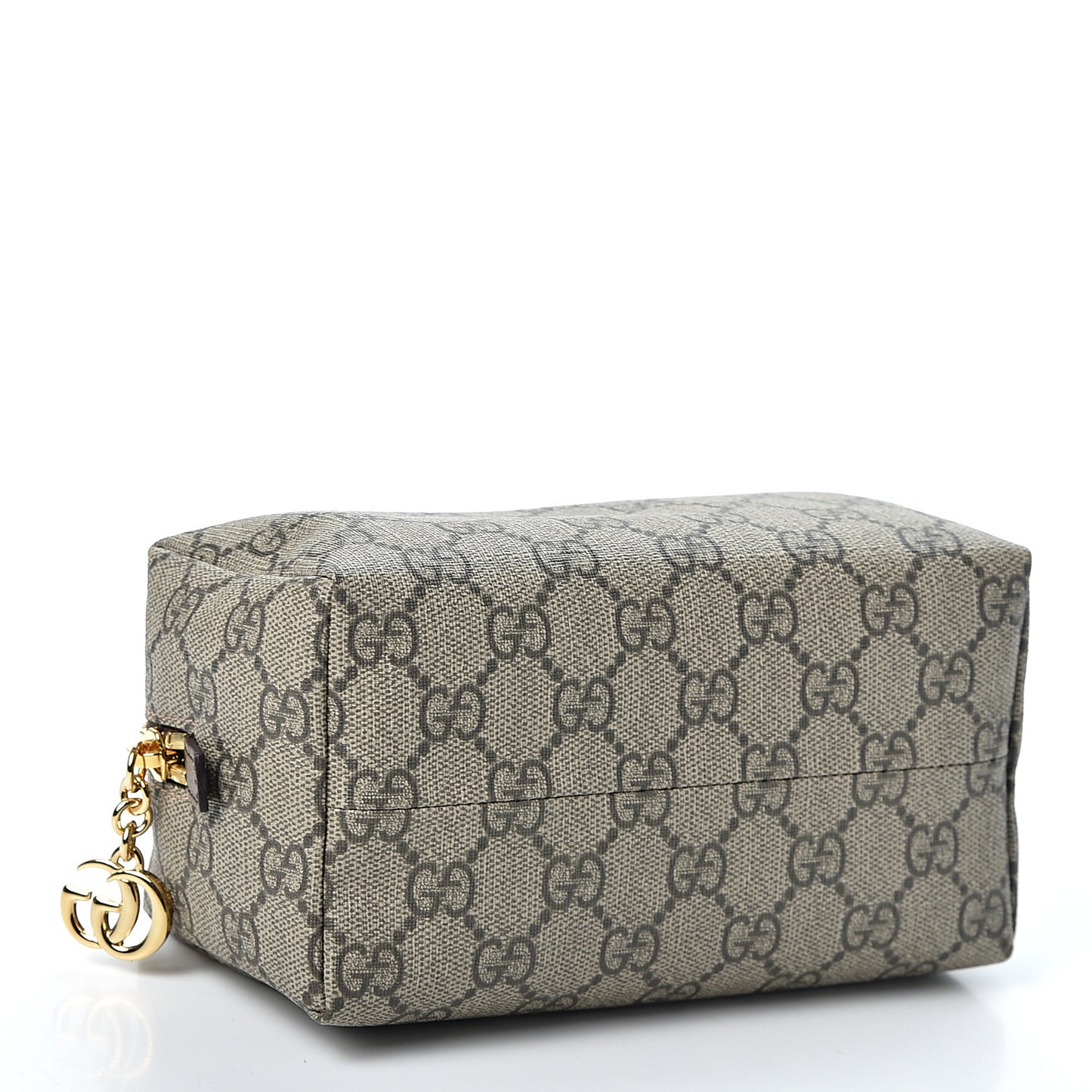Soft GG Supreme Monogram Calfskin Medium Ophidia Cosmetic Case Beige Ebony New Acero