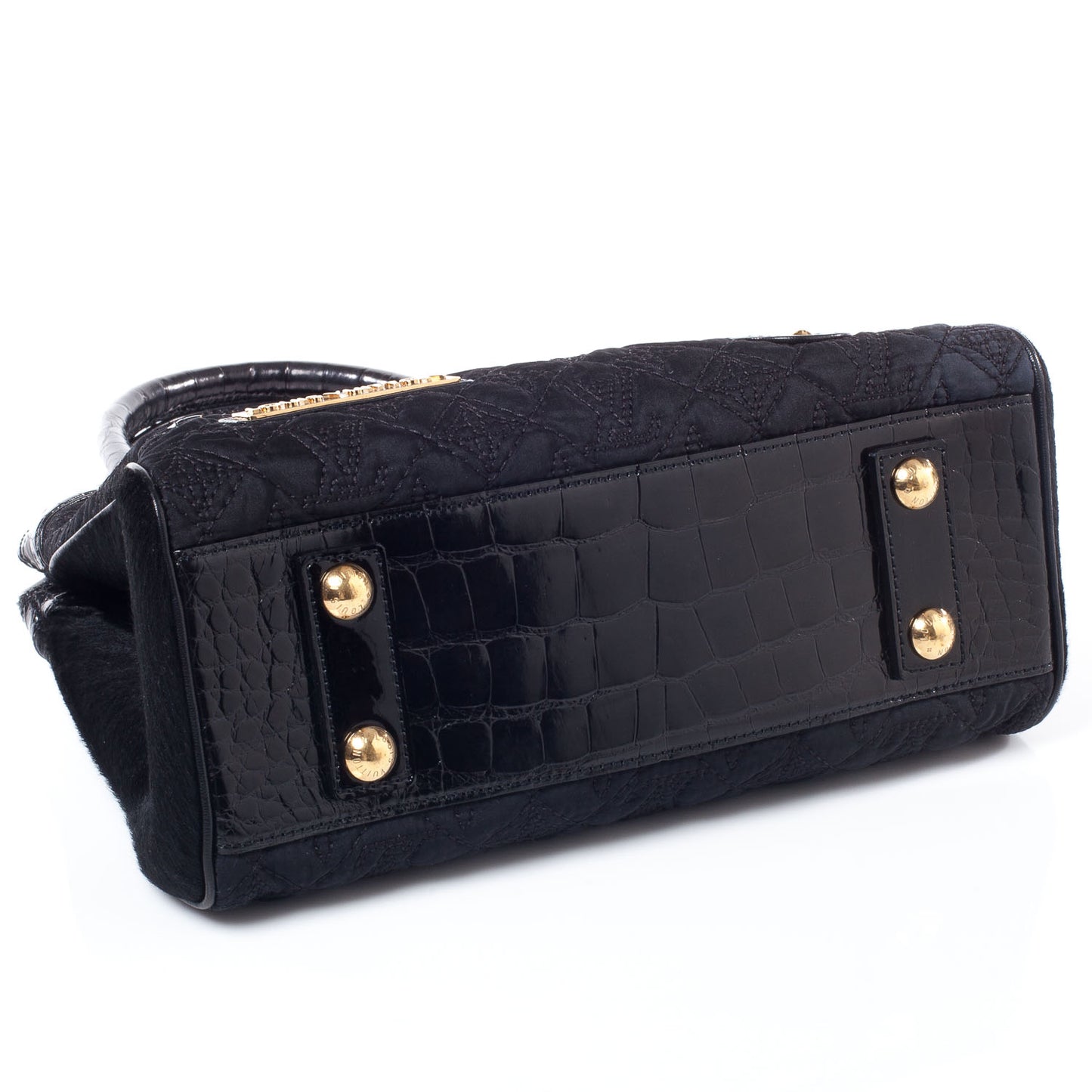 Monogram Silk Pony Hair Alligator Trim Linda Black