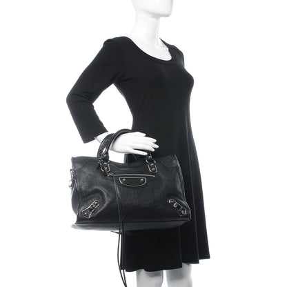 Balenciaga Chevre Silver Metallic Edge Hardware City Black 3 of 8