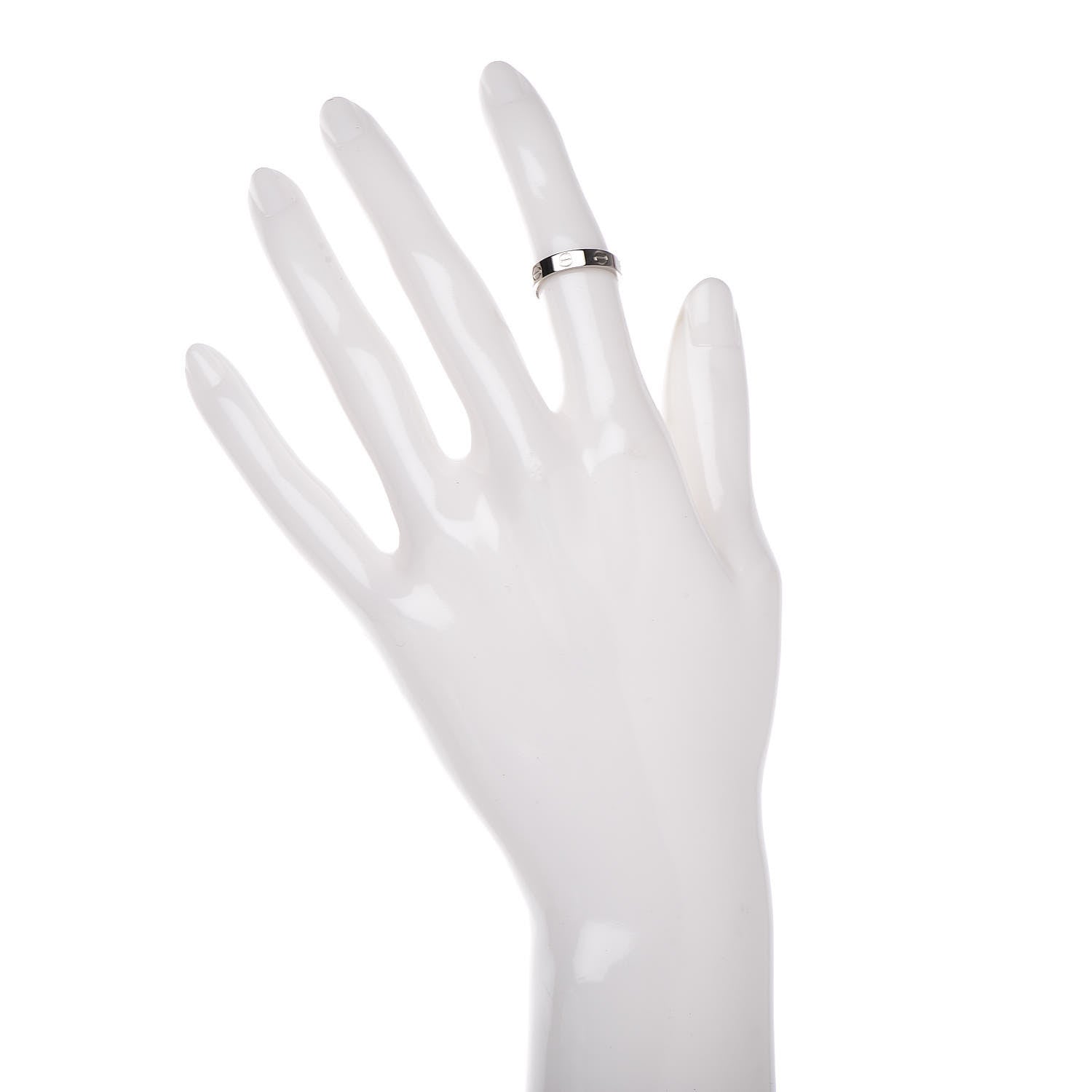 Cartier 18K White Gold 3.5mm LOVE Wedding Band Ring 48 4.5 2 of 6
