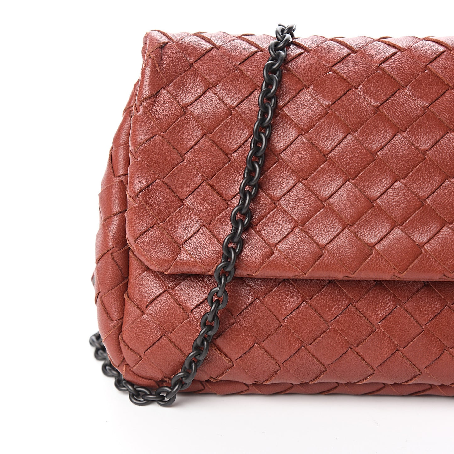 Nappa Intrecciato Mini Chain Messenger Brique