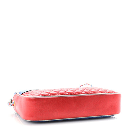 Gucci Laminated Nappa Trapuntata Small Zumi Shoulder Bag Rosso Marine Argento 4 of 11
