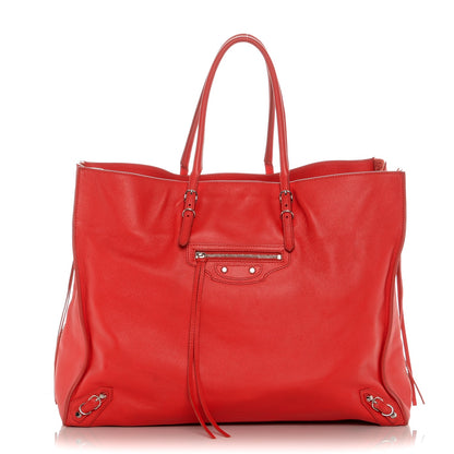 Balenciaga Veau Papier A4 Zip Around Tote Rouge Coquelicot 1 of 8