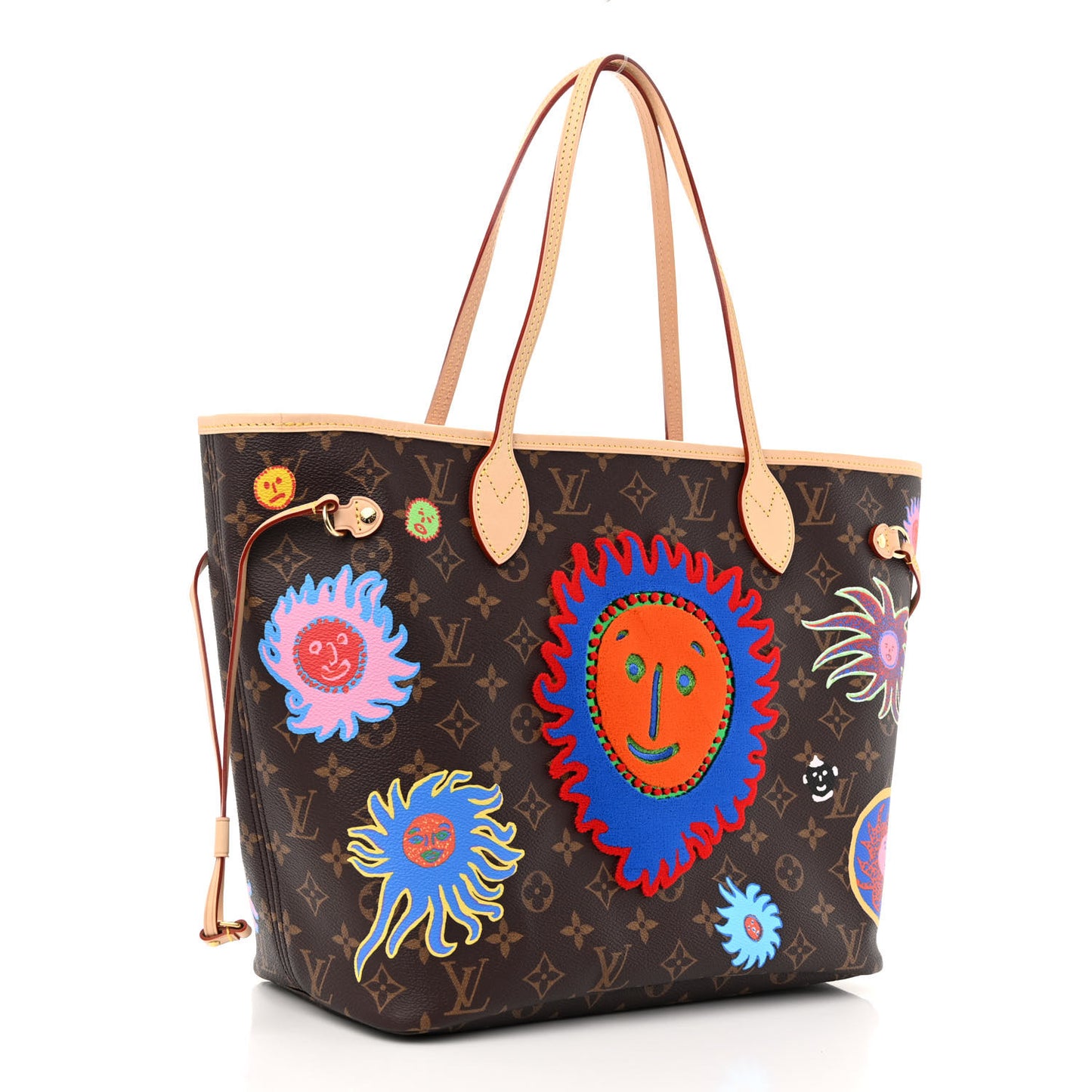 LV X YK Monogram Faces Neverfull MM