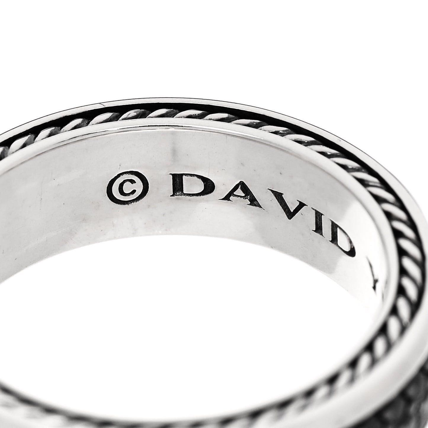 Sterling Silver Black Diamond Streamline Two-Row Band Ring 61 9.5