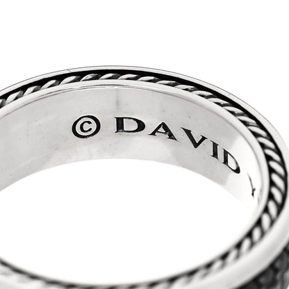 David Yurman Sterling Silver Black Diamond Streamline Two-Row Band Ring 61 9.5 4 of 6
