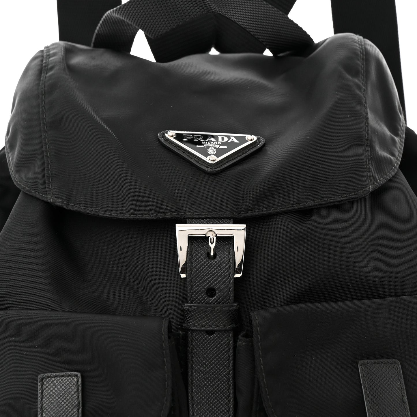 Tessuto Nylon Saffiano Small Backpack Black
