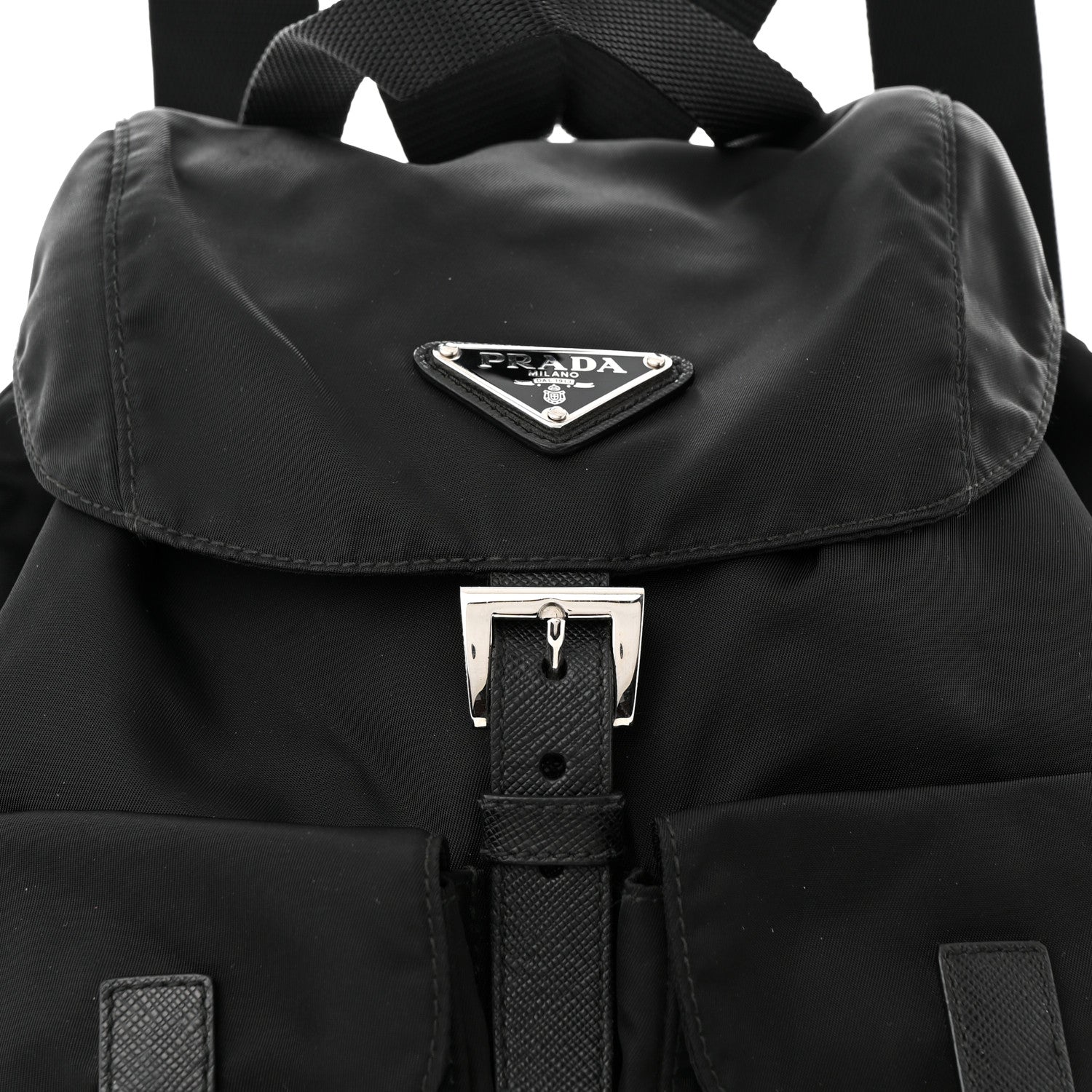 Prada Tessuto Nylon Saffiano Small Backpack Black 8 of 10