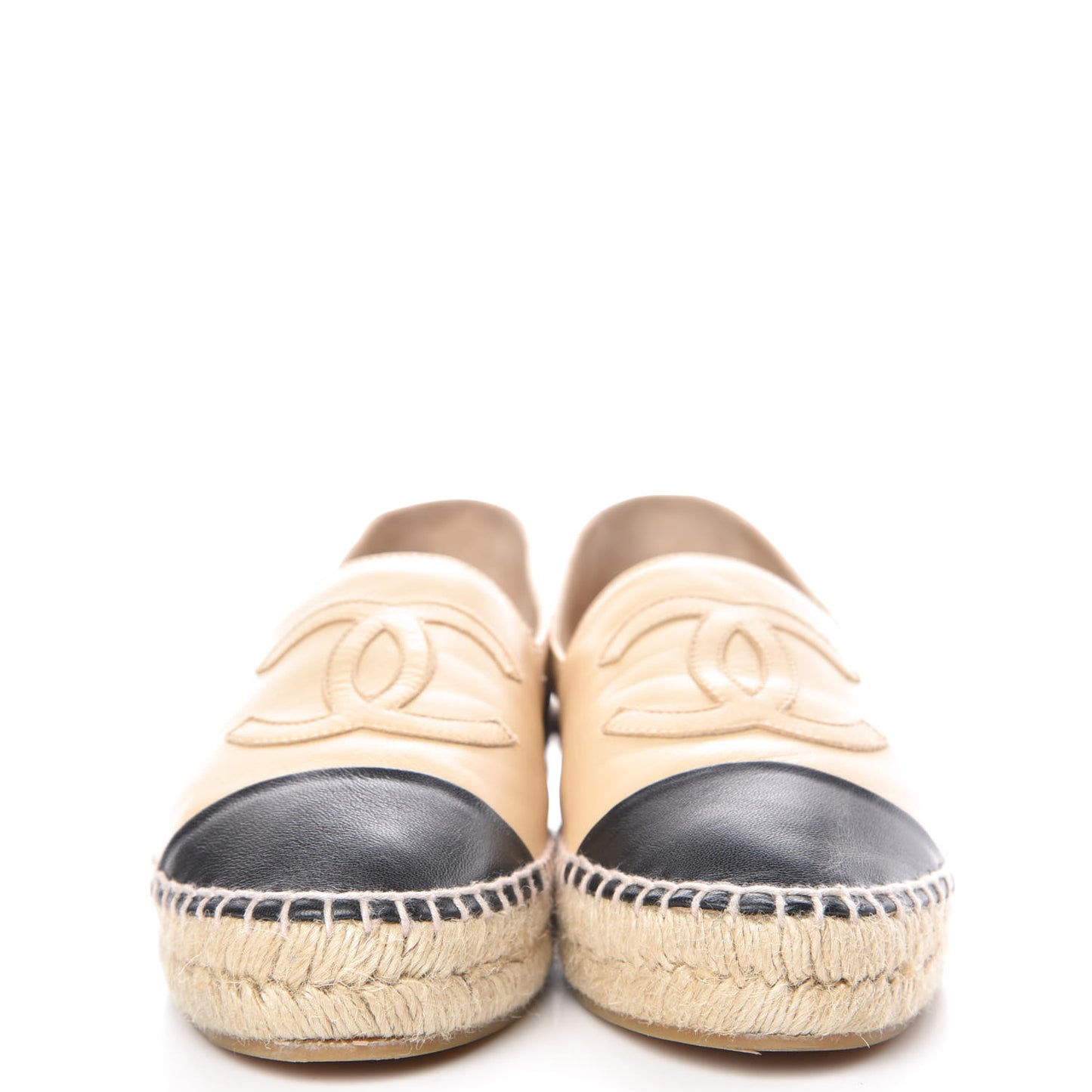 Lambskin CC Espadrilles 37 Beige Black