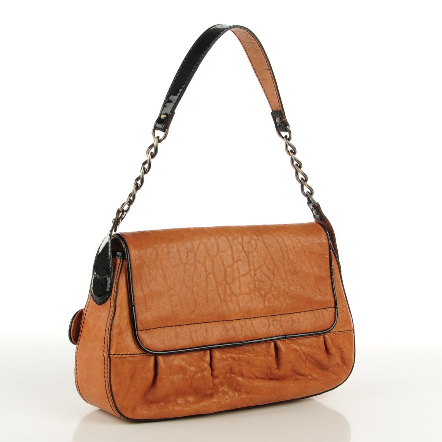 Nappa Patent B Bis Flap Bag Osso Black