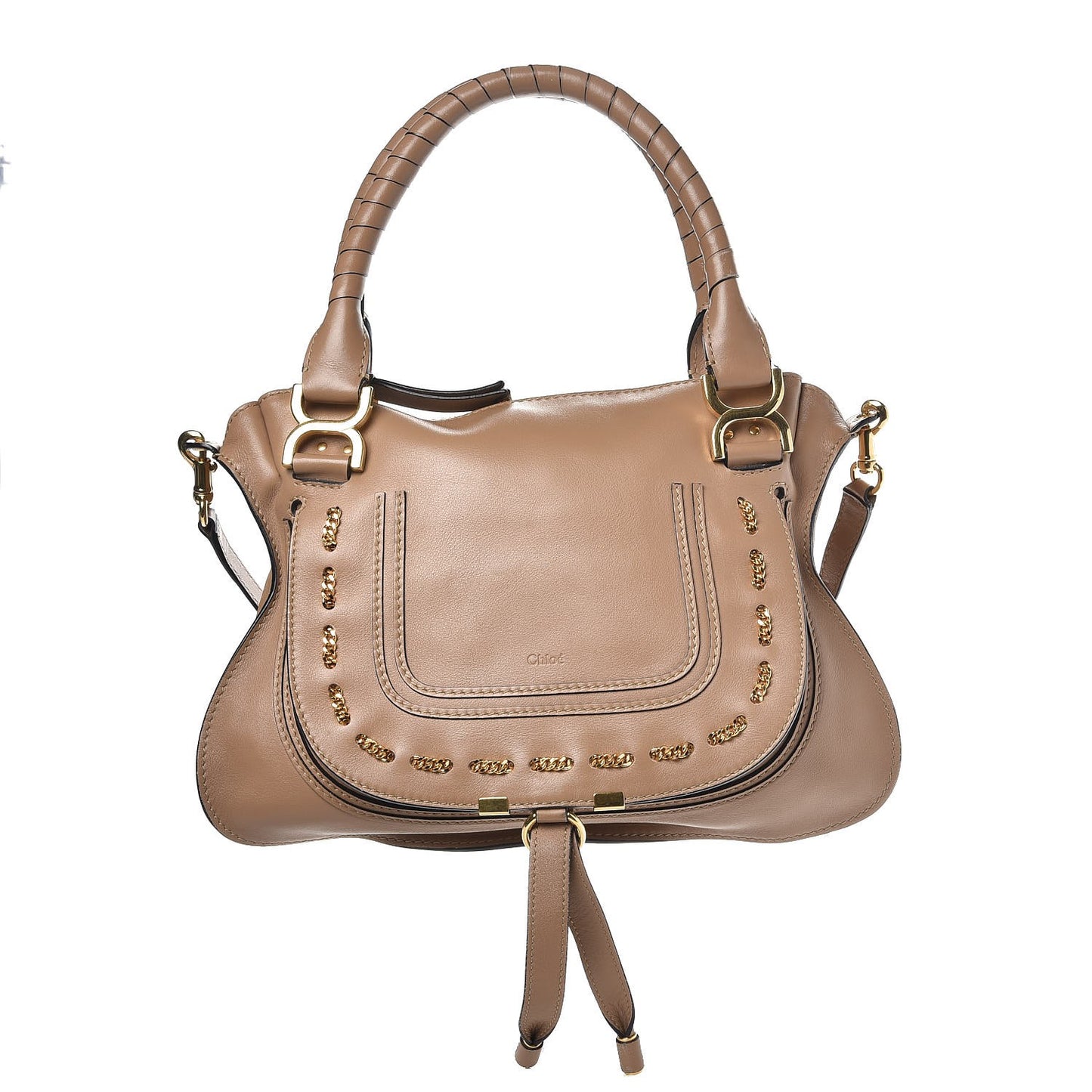 Calfskin Medium Marcie Chain Satchel Nut
