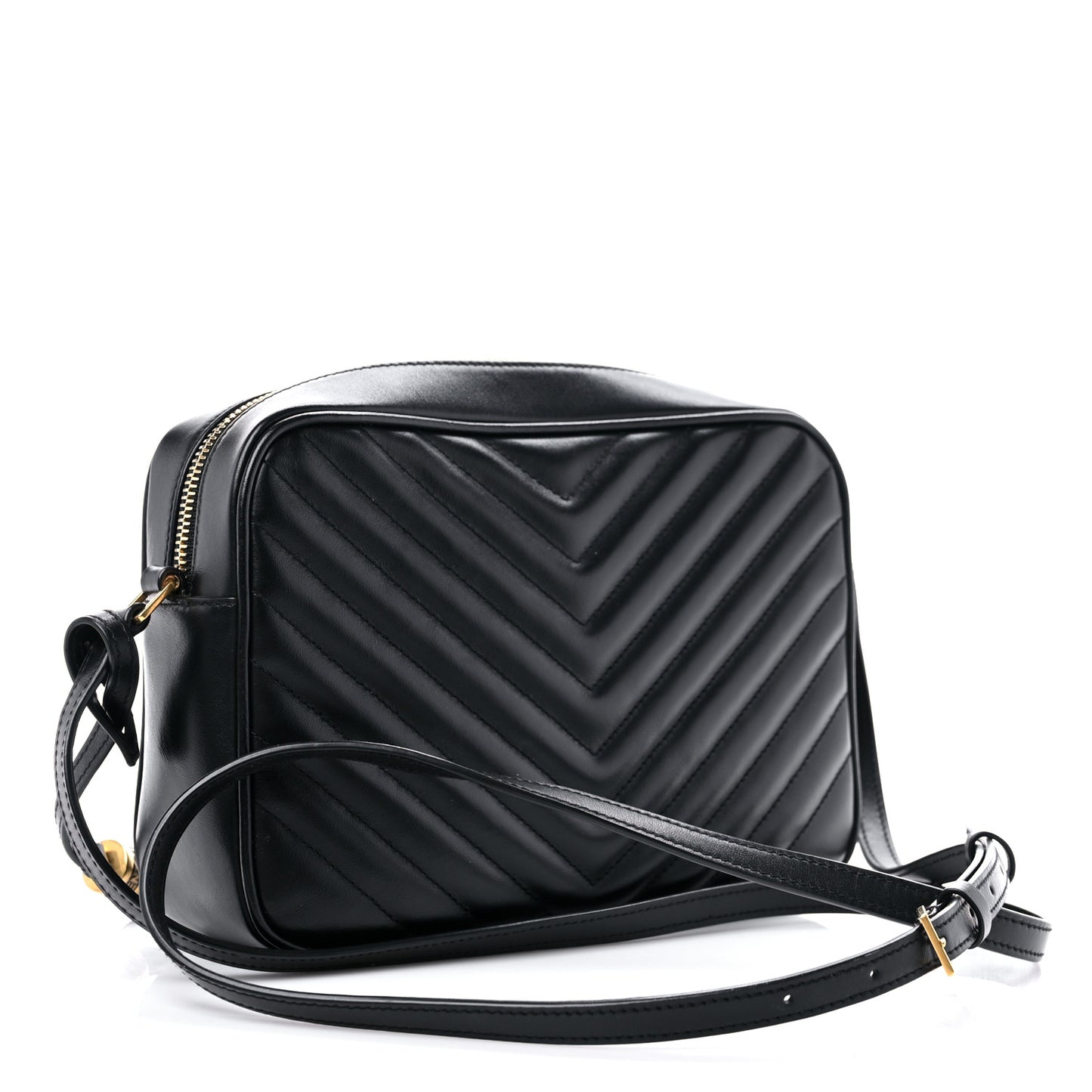 Calfskin Matelasse Monogram Lou Camera Bag Black