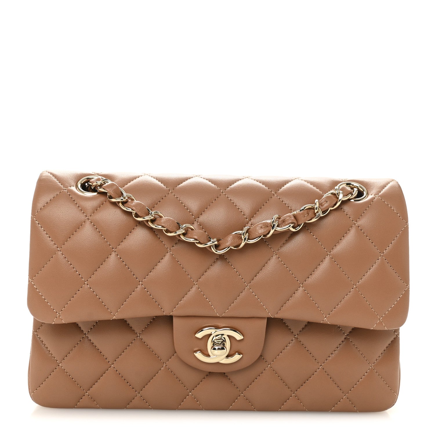 Chanel Lambskin Quilted Small Double Flap Brown 1 of 11