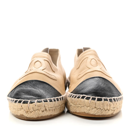 Chanel Lambskin CC Espadrilles 39 Beige Black 2 of 13