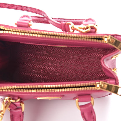 Prada Saffiano Lux Micro Galleria Double Zip Tote Fuxia 5 of 8