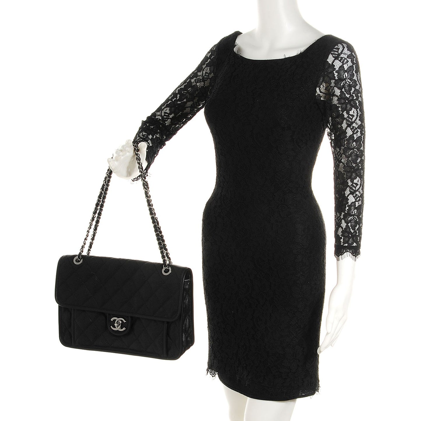 Caviar French Riviera Large Flap Black