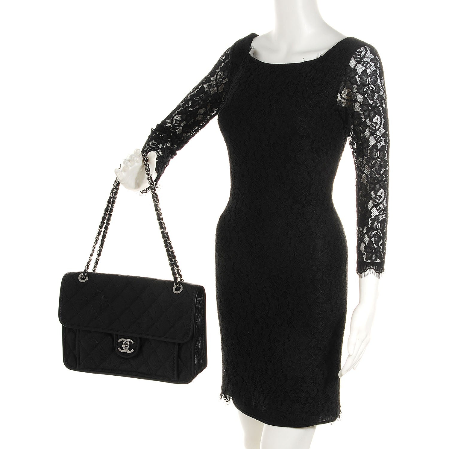 Chanel Caviar French Riviera Large Flap Black 2 of 9