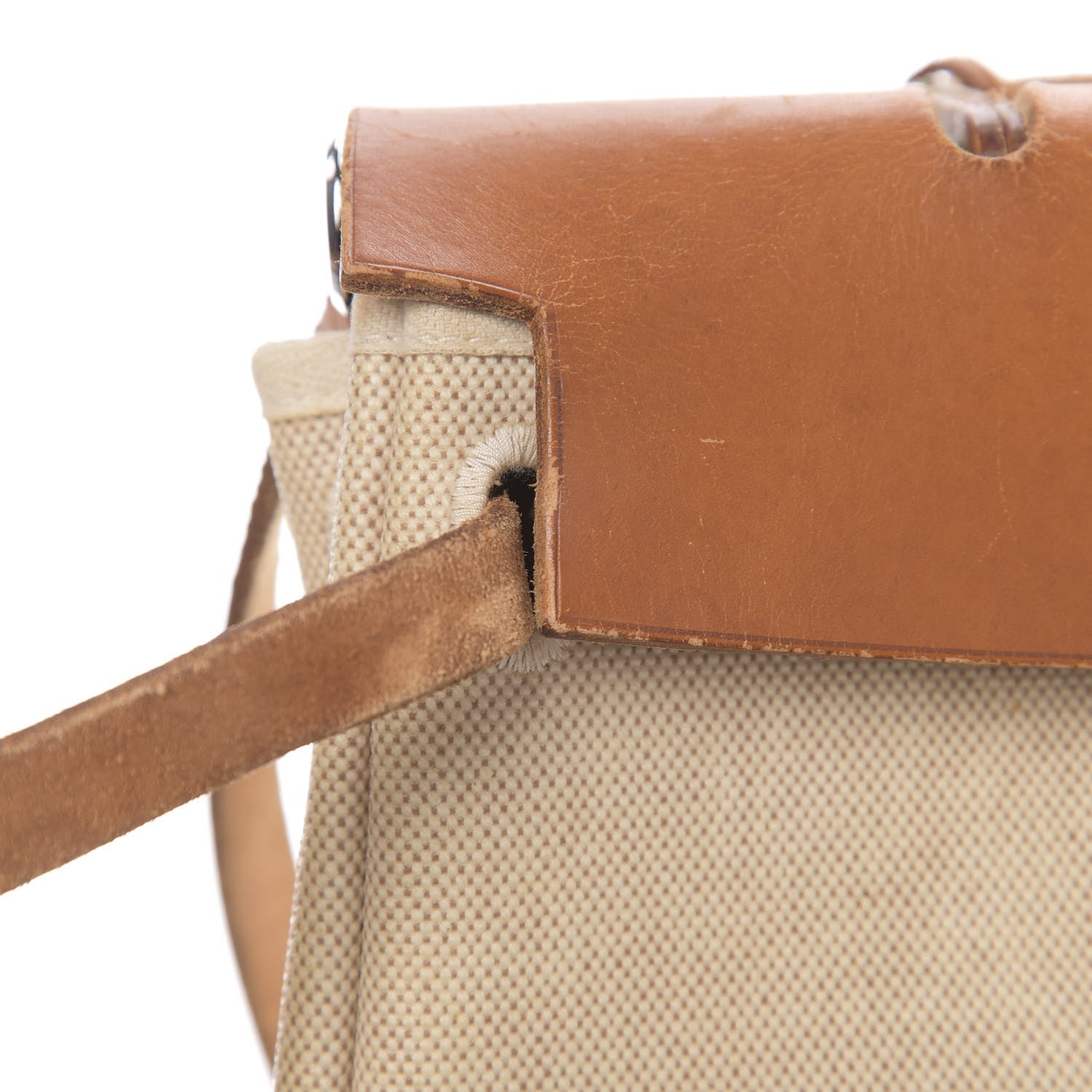 Hermes Toile Vache Calfskin Herbag 30 PM Natural 15 of 21