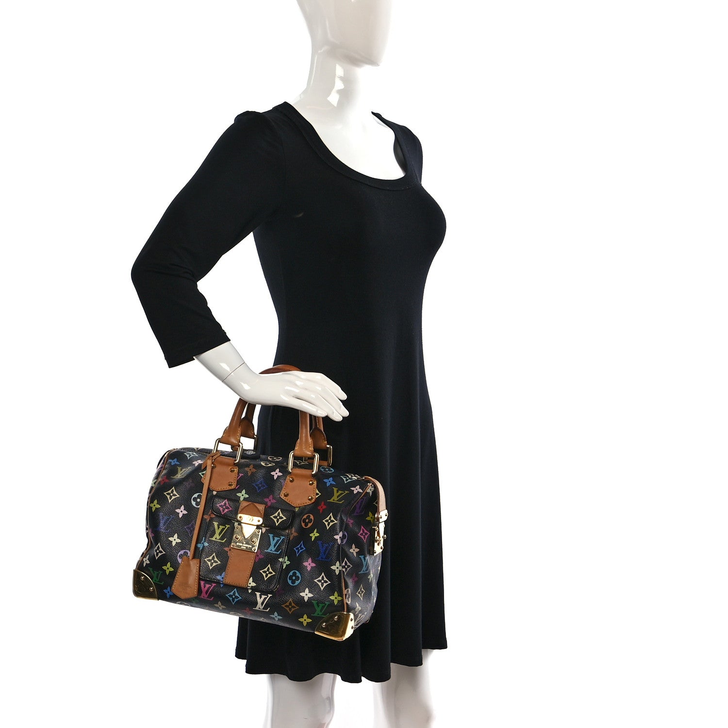 Louis Vuitton Monogram Multicolor Speedy 30 Black 2 of 18