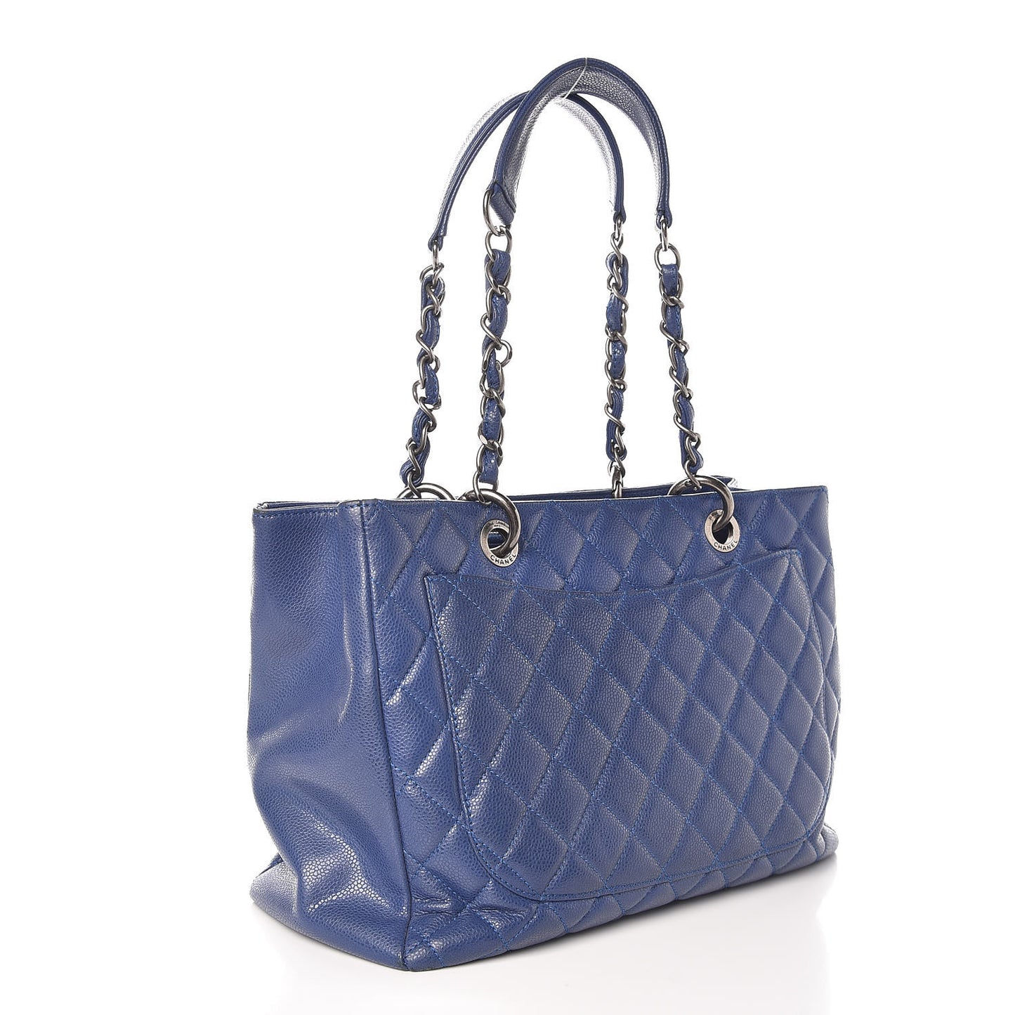 Caviar Quilted Grand Shopping Tote GST Dark Blue