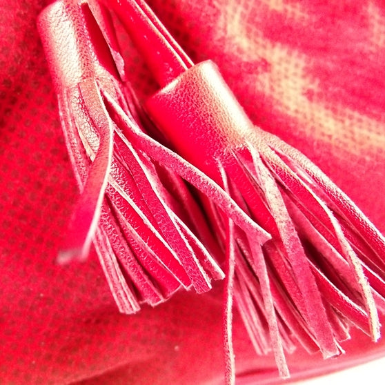 Vintage Suede Tassel Bag Red